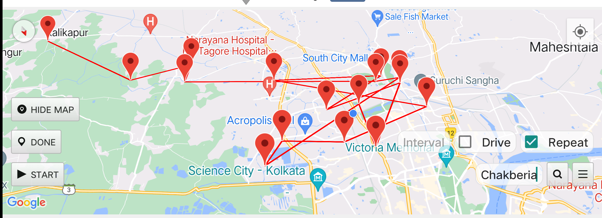 Illustrated map showing Prayaas community locations
